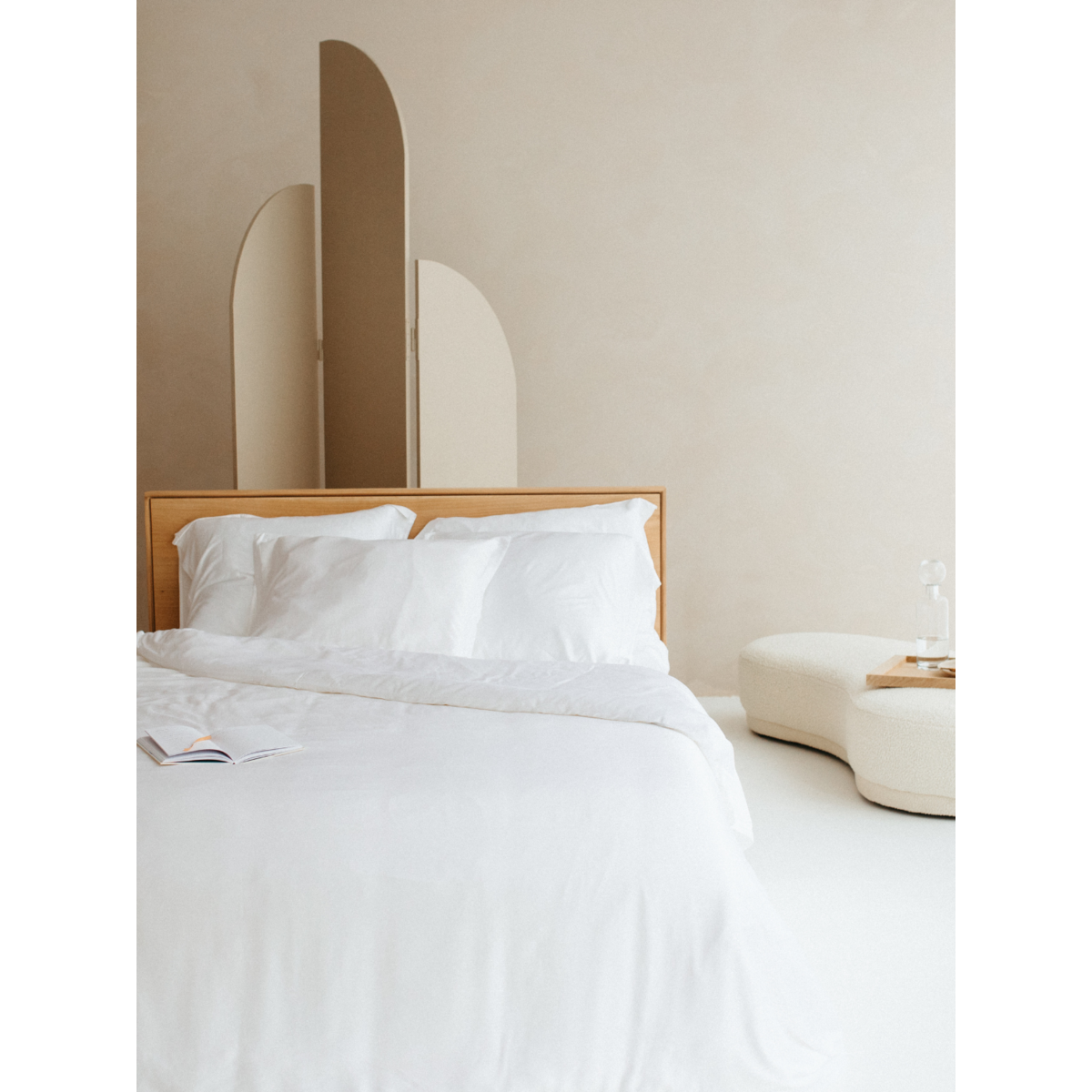 Kissenbezug Öko Bambus - weich, atmungsaktiv & hautfreundlich (weiß)