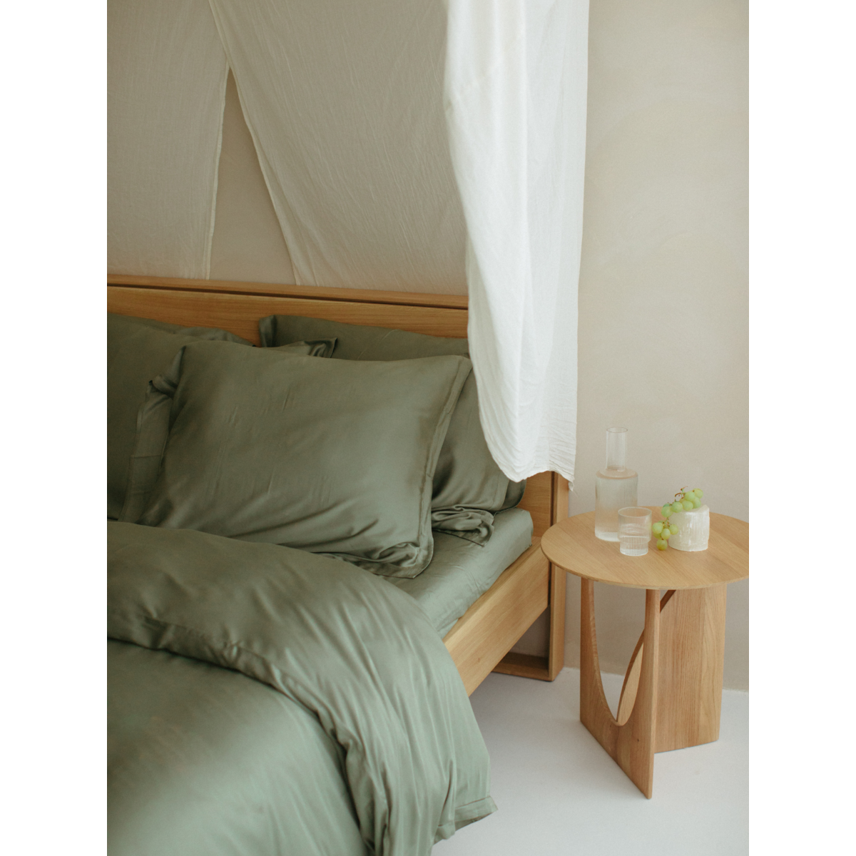 Kissenbezug Öko Bambus - weich, atmungsaktiv & hautfreundlich (olivgrün)