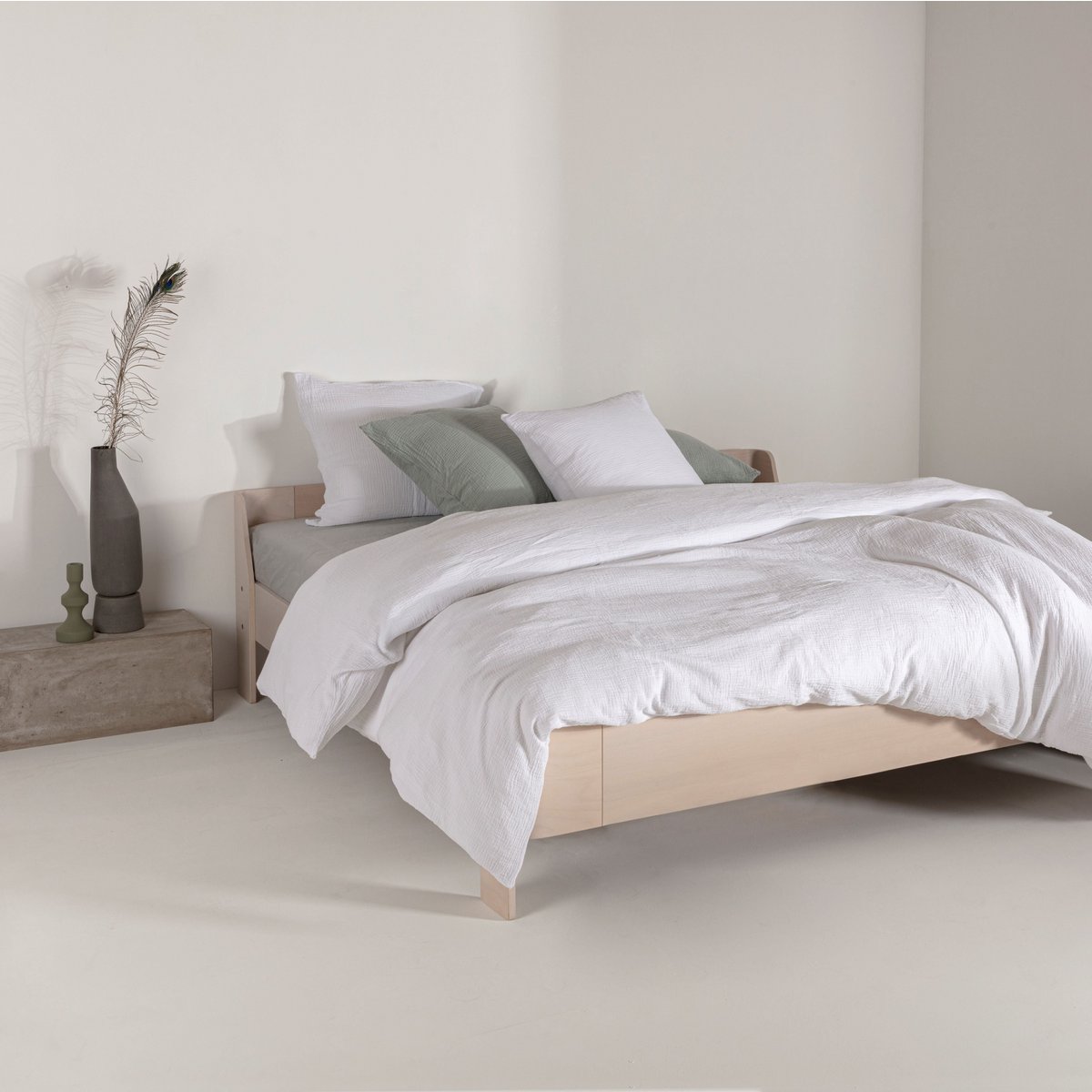 Bettwäsche aus Musselin - sanft, atmungsaktiv & pflegeleicht (White)