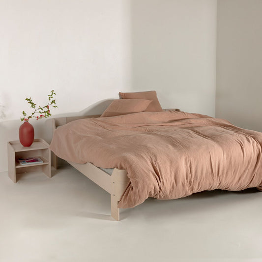 Bettwäsche aus Musselin - sanft, atmungsaktiv & pflegeleicht (Sahara Pink)