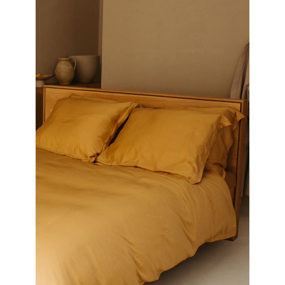 Kissenbezug Öko Bambus - weich, atmungsaktiv & hautfreundlich (Ockergelb)