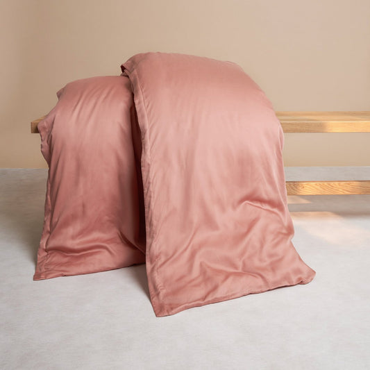 Luxuriöse TENCEL™ Lyocell Satin Bettwäsche - seidig-weich & atmungsaktiv (Terra Pink)
