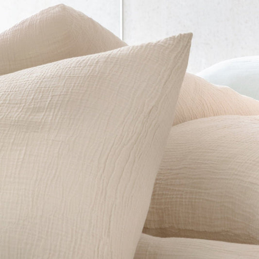 Bettwäsche aus Musselin - sanft, atmungsaktiv & pflegeleicht (Ecru)