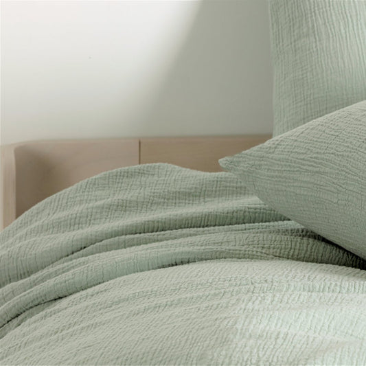 Bettwäsche aus Musselin - sanft, atmungsaktiv & pflegeleicht (Pastel Green)