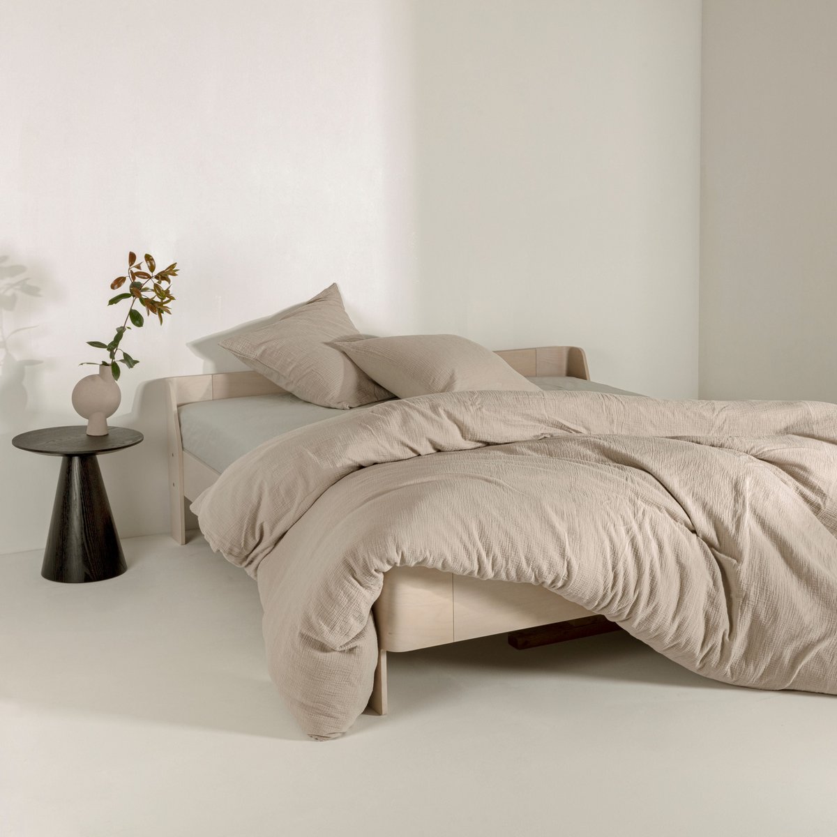 Bettwäsche aus Musselin - sanft, atmungsaktiv & pflegeleicht (beige)