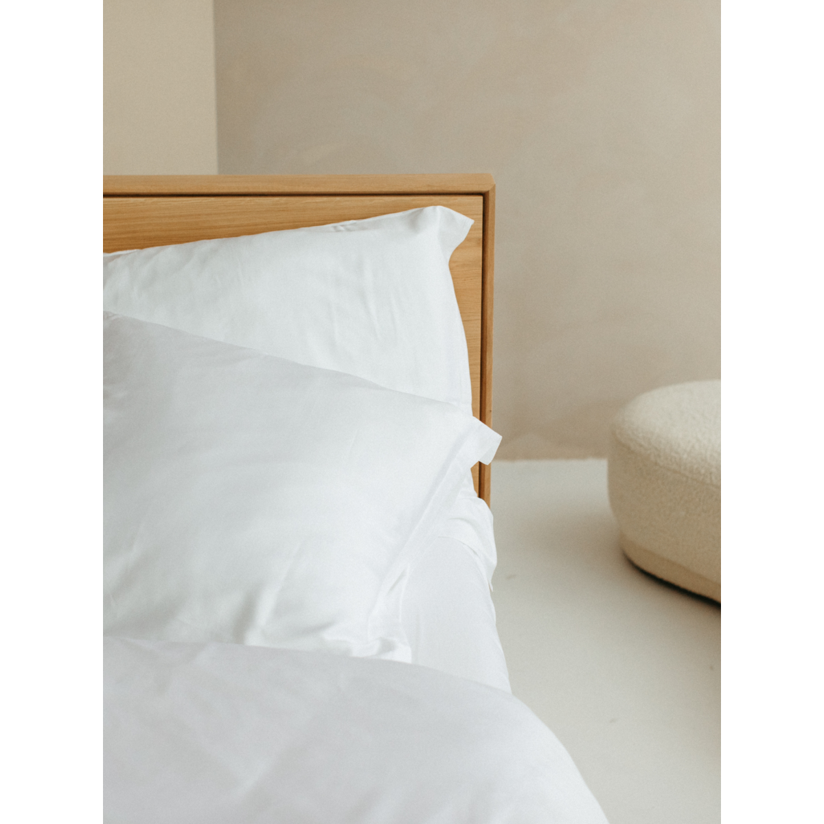 Kissenbezug Öko Bambus - weich, atmungsaktiv & hautfreundlich (weiß)