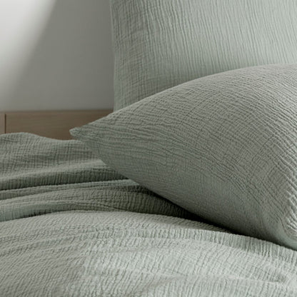 Bettwäsche aus Musselin - sanft, atmungsaktiv & pflegeleicht (Sage Green)