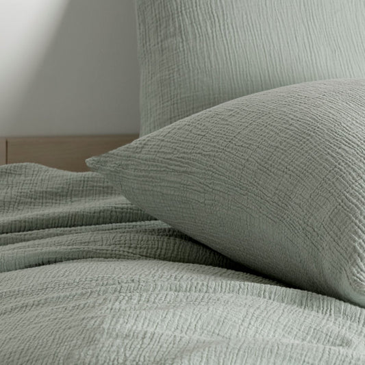 Bettwäsche aus Musselin - sanft, atmungsaktiv & pflegeleicht (Sage Green)