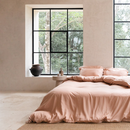 Tencel™ Lyocell Twill Bettwäsche-Set - atmungsaktiv, weich und nachhaltig (Pfirsich)