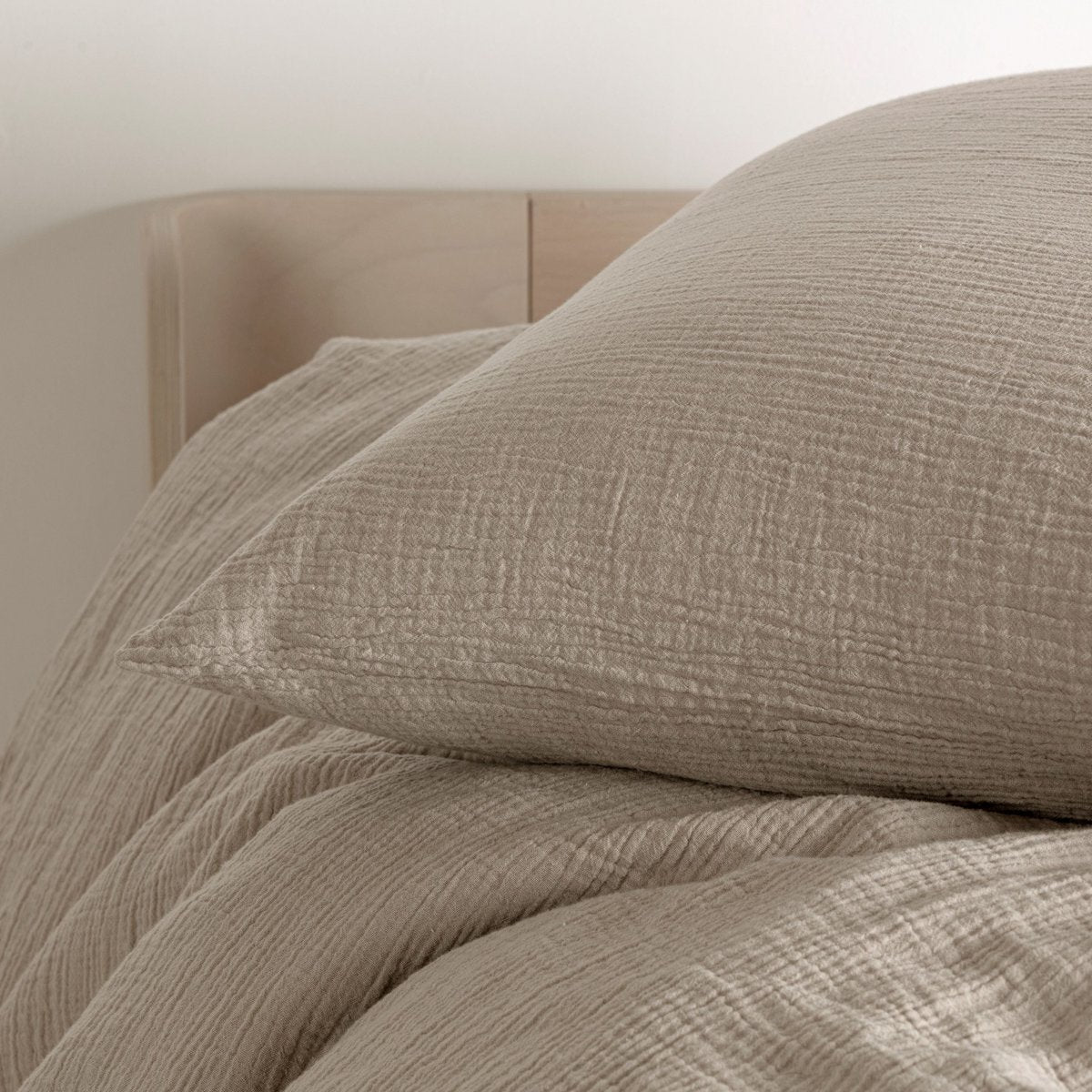 Bettwäsche aus Musselin - sanft, atmungsaktiv & pflegeleicht  (beige)