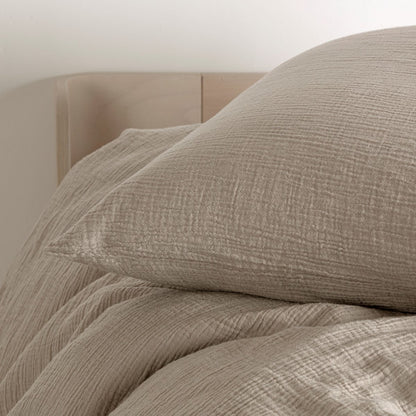 Bettwäsche aus Musselin - sanft, atmungsaktiv & pflegeleicht  (beige)