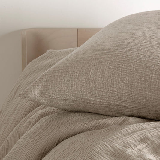 Bettwäsche aus Musselin - sanft, atmungsaktiv & pflegeleicht  (beige)