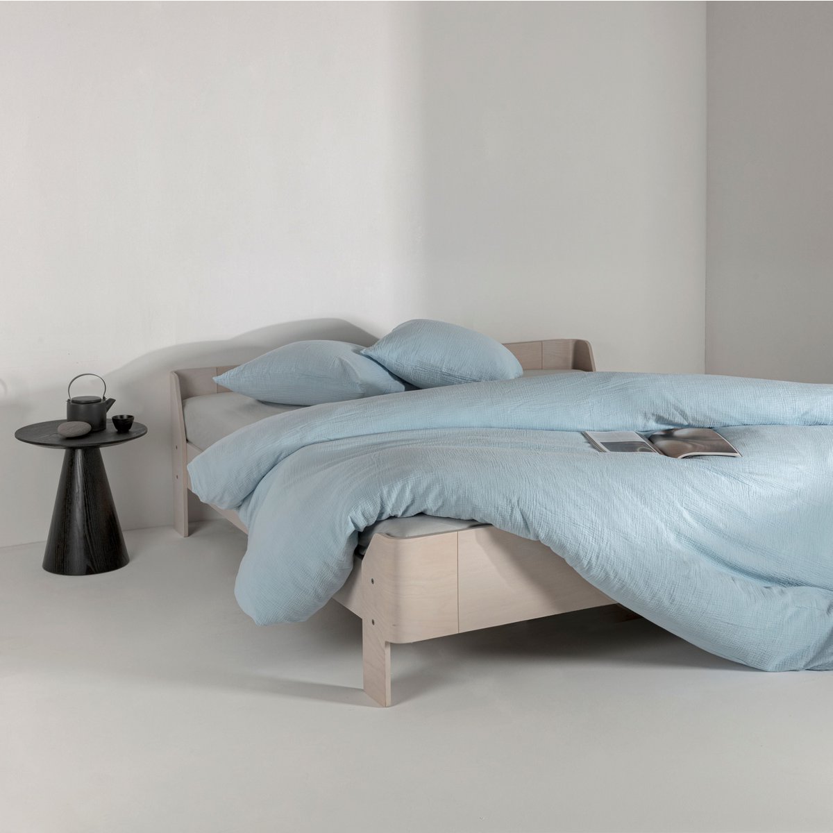 Bettwäsche aus Musselin - sanft, atmungsaktiv & pflegeleicht (Ice Blue)