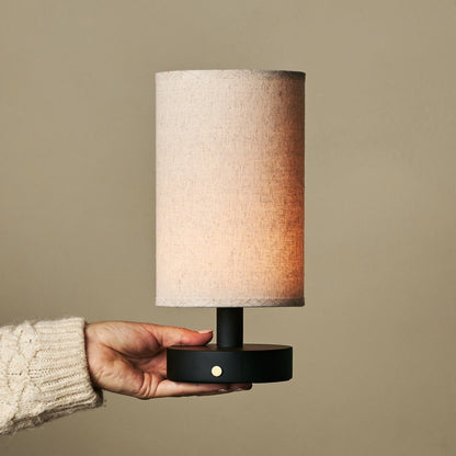 Lampe aus Holz mit Dimmfunktion (schwarz)