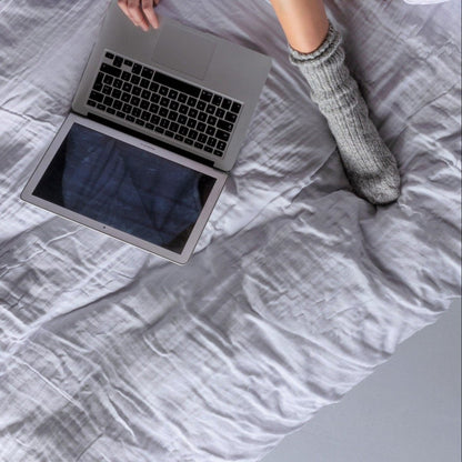 Bettwäsche aus Musselin - sanft, atmungsaktiv & pflegeleicht (Light Grey)