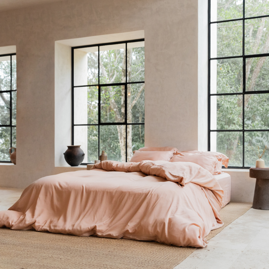 Tencel™ Lyocell Twill Bettwäsche-Set - atmungsaktiv, weich und nachhaltig (Pfirsich)