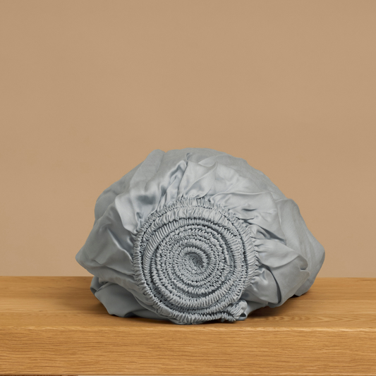 Spannbettlaken TENCEL™ Satin - atmungsaktiv & seidig weich  (Graublau)