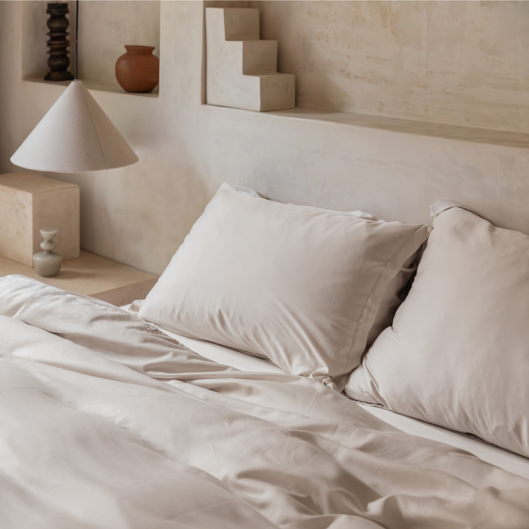 Tencel™ Lyocell Twill Bettwäsche-Set - atmungsaktiv, weich und nachhaltig (Beige)