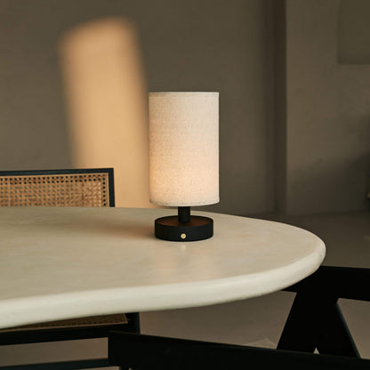 Lampe aus Holz mit Dimmfunktion (schwarz)