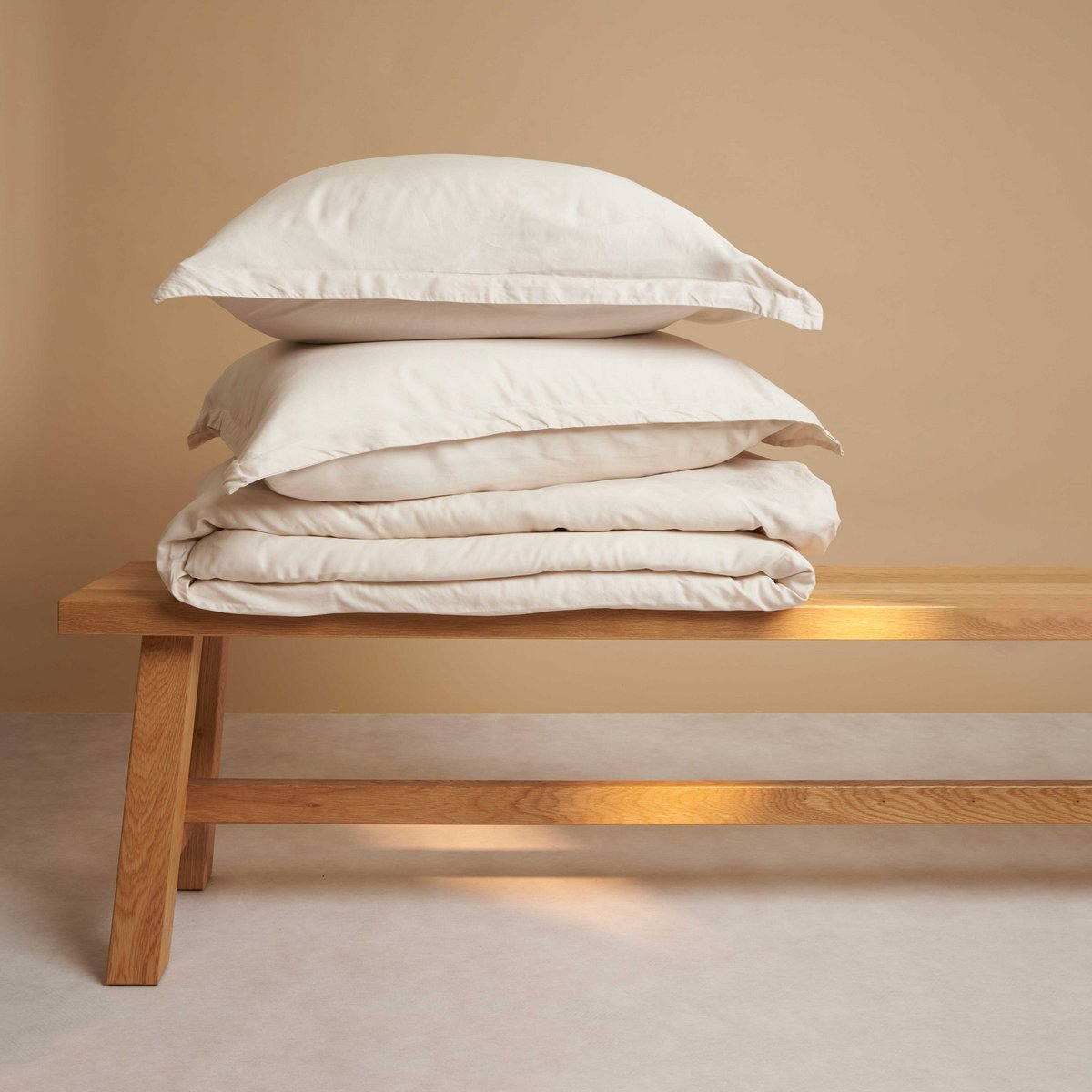 Tencel™ Lyocell Twill Bettwäsche-Set - atmungsaktiv, weich und nachhaltig (Beige)