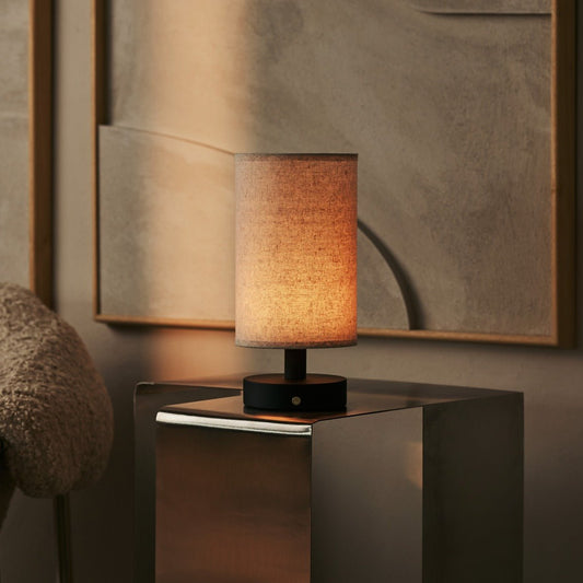 Lampe aus Holz mit Dimmfunktion (schwarz)