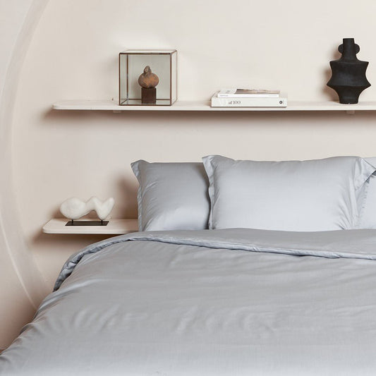 Kissenbezug TENCEL™ Satin - seidig weich & hautfreundlich (Graublau)