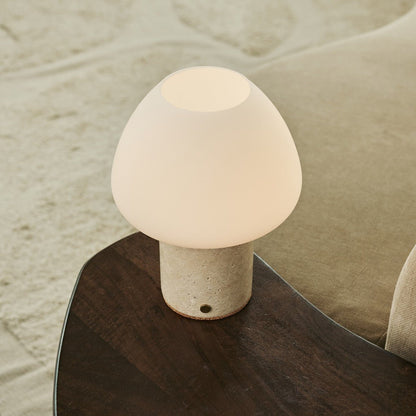 Wiederaufladbare Marmor Lampe   Dimmfunktion beige SONVELIA