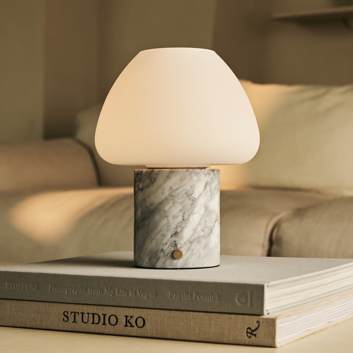 Wiederaufladbare Marmor Lampe   Dimmfunktion weiß SONVELIA