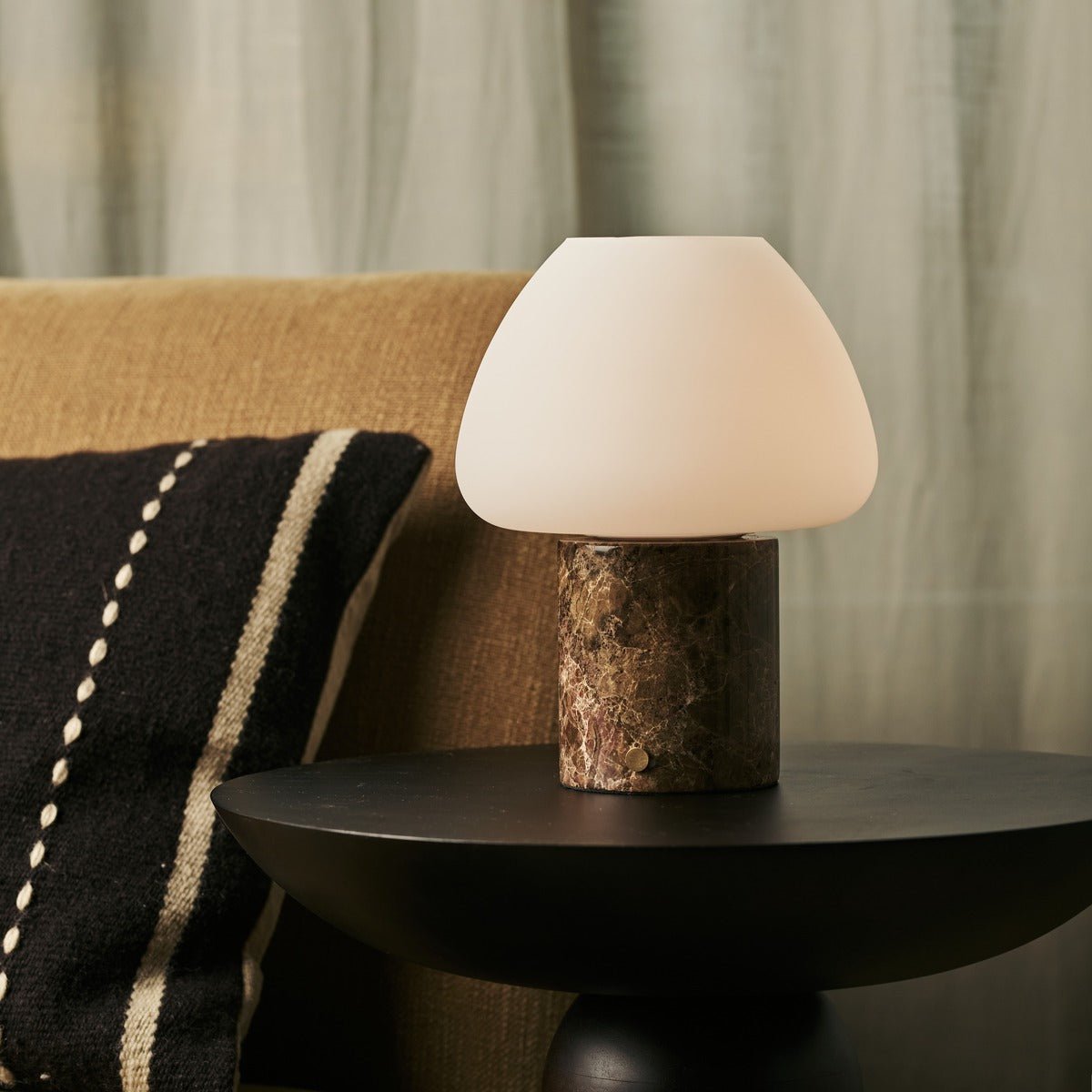 Wiederaufladbare Marmor Lampe   Dimmfunktion weiß braun SONVELIA