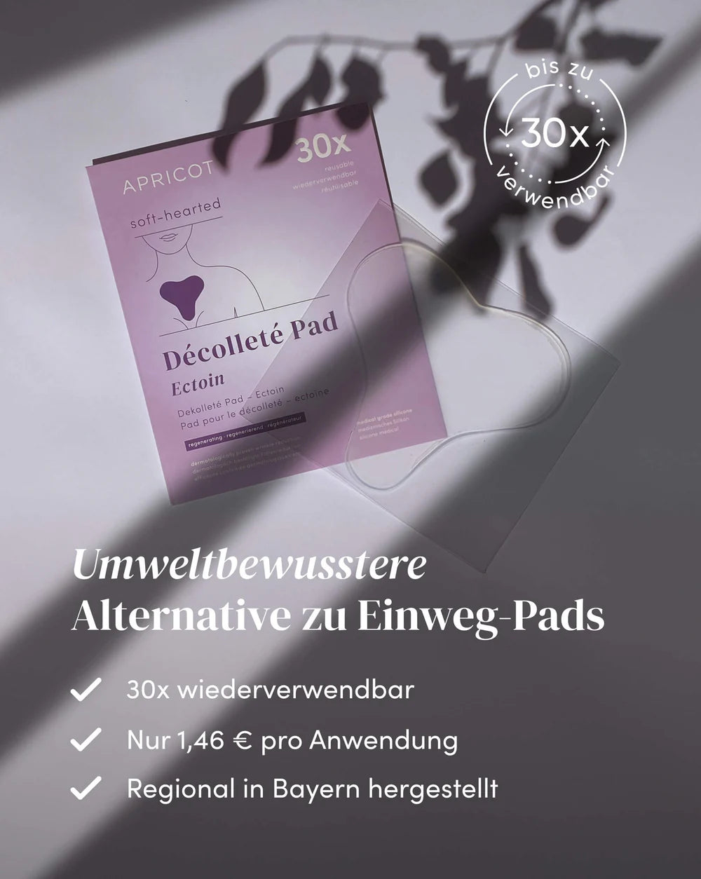 Wiederverwendbares APRICOT Décolleté Pad mit Ectoin