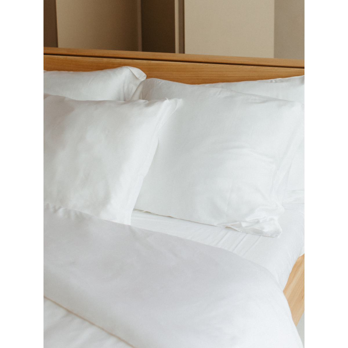 Kissenbezug Öko Bambus - weich, atmungsaktiv & hautfreundlich (weiß)