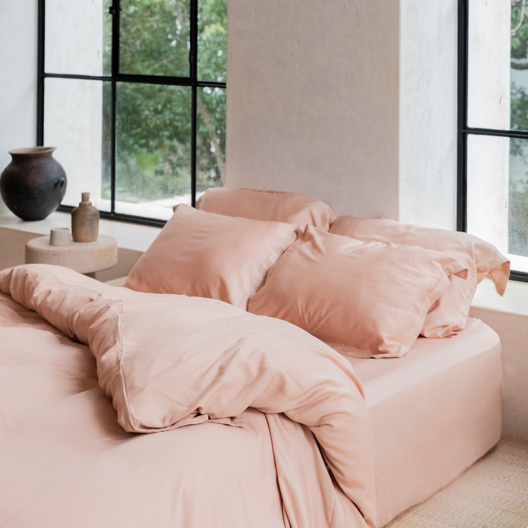 Tencel™ Lyocell Twill Bettwäsche-Set - atmungsaktiv, weich und nachhaltig (Pfirsich)