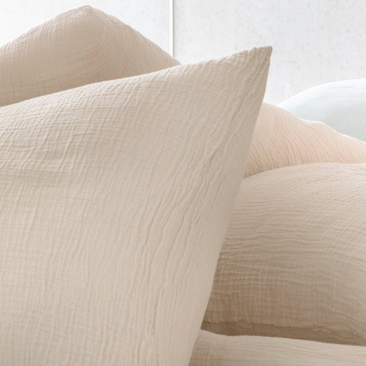 Bettwäsche aus Musselin - sanft, atmungsaktiv & pflegeleicht (Ecru)