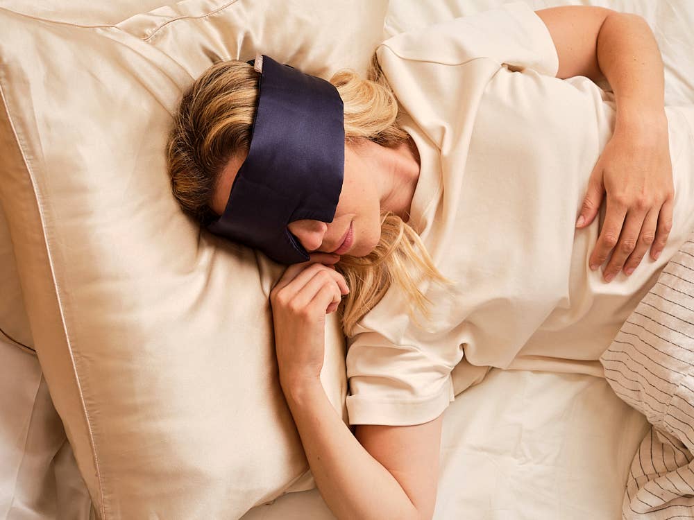 Schlafmaske aus 100% Seide für tiefen Schlaf | Leopard (Nachtmaske, Stirnband)