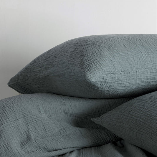 Bettwäsche aus Musselin - sanft, atmungsaktiv & pflegeleicht (Petrol Blue)