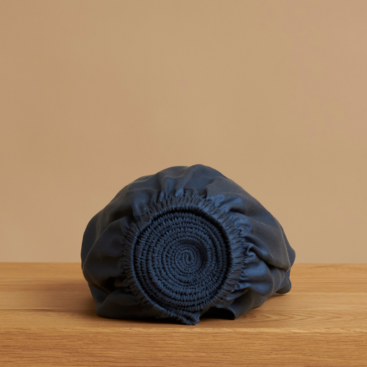 Spannbettlaken TENCEL™ Satin - atmungsaktiv & seidig weich (Dunkelblau)