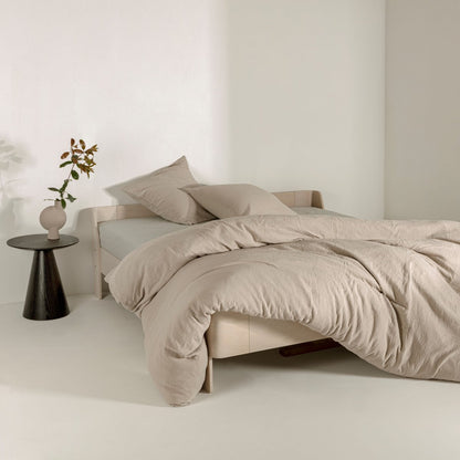 Bettwäsche aus Musselin - sanft, atmungsaktiv & pflegeleicht  (beige)